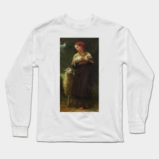 The Shepherdess by William-Adolphe Bouguereau Long Sleeve T-Shirt